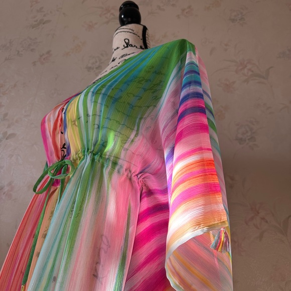 Bleu Rod Beattie.Caftan Cover.up. Size S/M - Picture 5 of 13